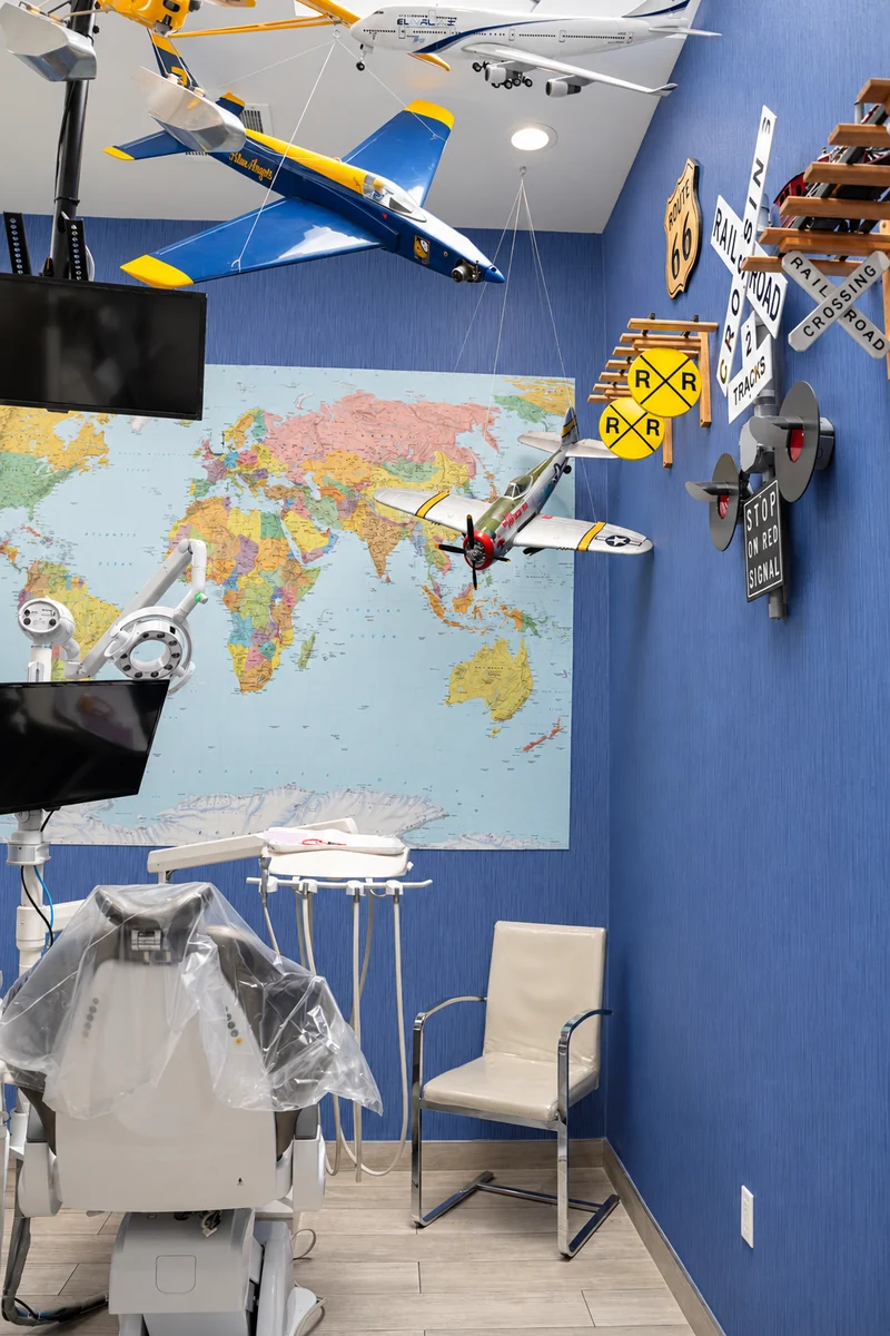 Airplane-themed treatment room